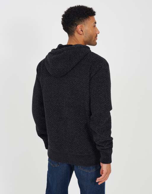 Brave Soul Full zip chenille hoodie in mid grey, 2 of 4
