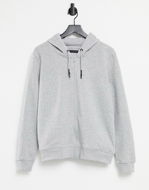 Brave Soul full zip hoodie in grey