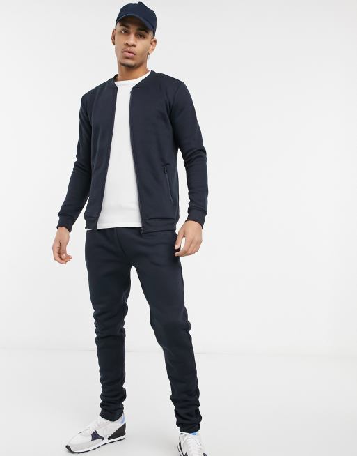 Buy Brave Soul Mens Parker Tracksuit Dark Navy