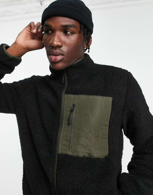 Black teddy hot sale borg jacket