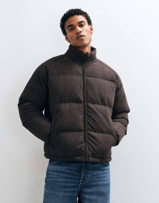 Brave Soul funnel neck puffer coat in brown, 2 of 5