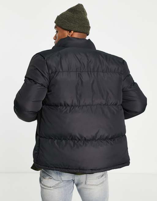 Black funnel 2024 neck puffer jacket