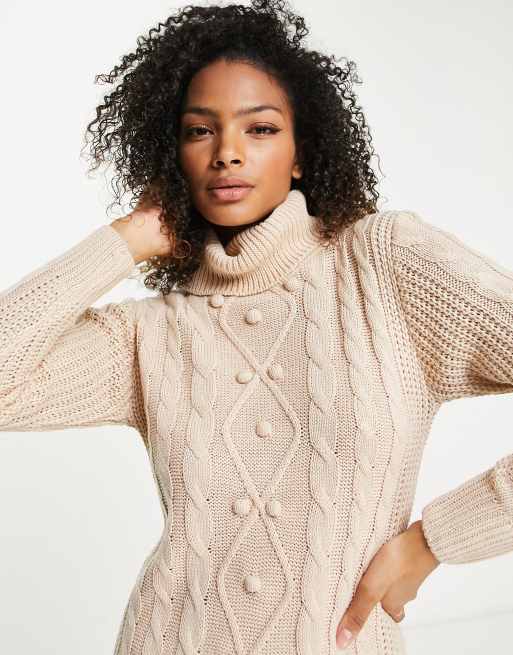 Col Roulé Robe Pull En Tricot Robe Pull Noire Tricot Côtelé Col