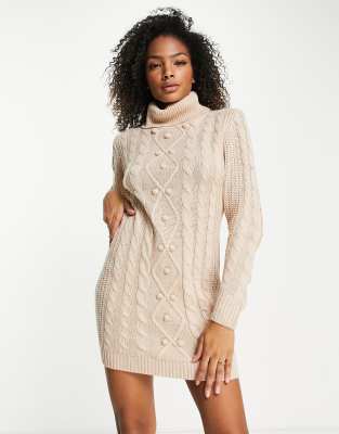 oversized cable knit jumper dress