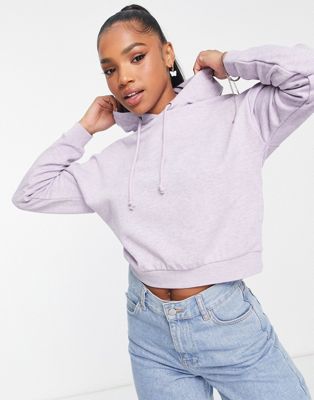 Brave Soul gemma cropped hoodie in lilac