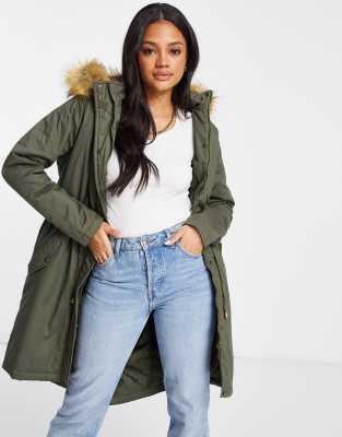 green coat with fur hood