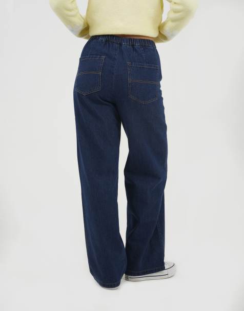 Brave Soul – Gerade geschnittene Jeans in Indigoblau mit elastischem Bund - view 1