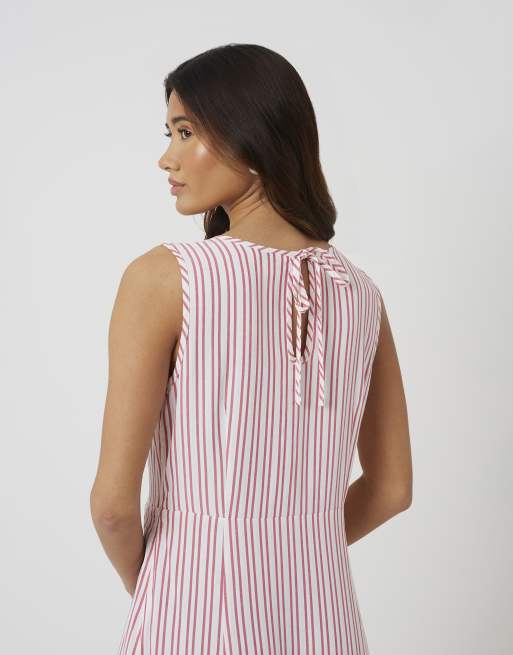 Brave Soul gestreepte mouwloze maxi jurk in rood, 3 van 3