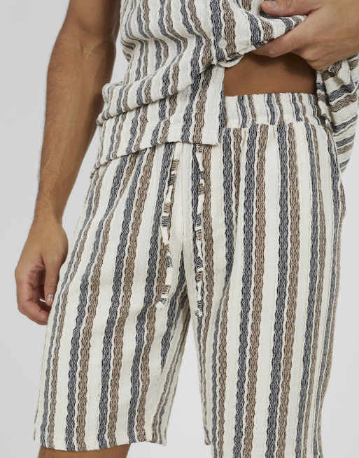 Brave Soul - Gestreepte short in wit, 4 van 4