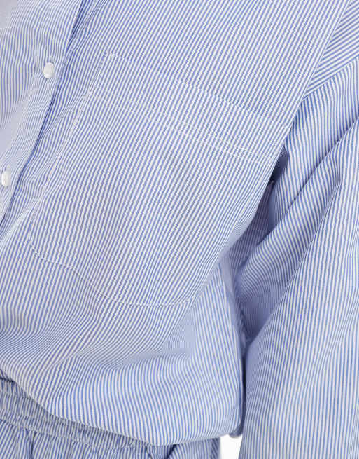 Brave Soul – Gestreifte Hemdbluse in Blau und Weiß, Kombiteil, 4 von 4