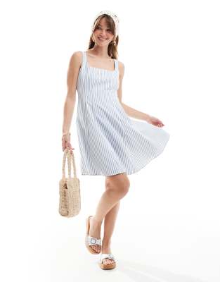 Brave Soul - Gestreiftes Minikleid in Blau und Weiß