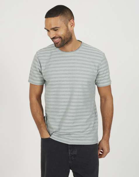 Brave Soul – Gestreiftes T-Shirt in Grün mit Rundhalsausschnitt - view 1