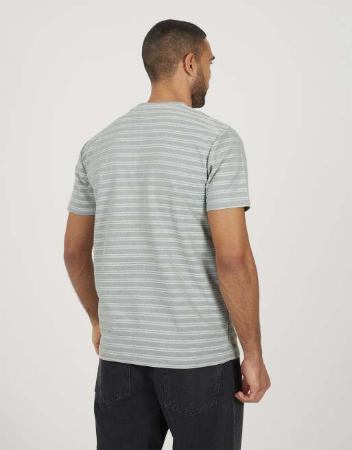 Brave Soul – Gestreiftes T-Shirt in Grün mit Rundhalsausschnitt, 2 von 4