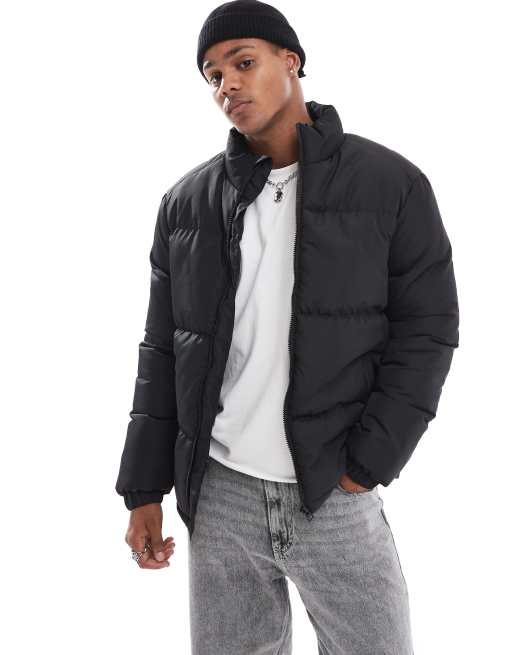 Brave Soul - Gewatteerd puffer jack in zwart