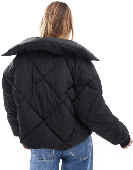 Brave Soul - Gewatteerd puffer jack in zwart, 3 van 4