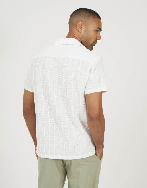 Brave Soul gewebtes T-Shirt in Wollweiß, 2 von 4