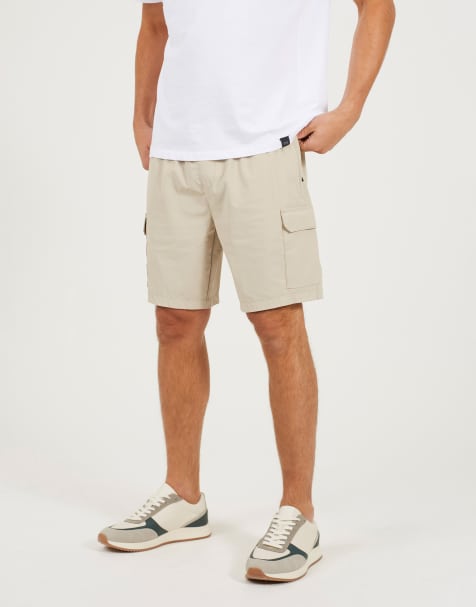 Brave Soul - Geweven short in cargostijl in stone - view 1