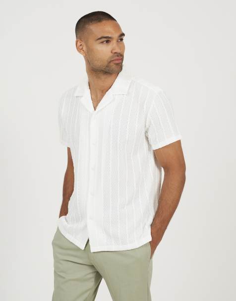 Brave Soul geweven T-shirt in gebroken wit - view 1