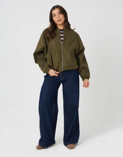 Brave Soul - Giacca bomber in raso kaki, 2 di 4