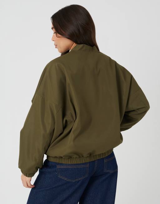 Brave Soul - Giacca bomber in raso kaki, 4 di 4