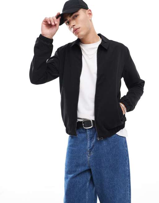 Brave Soul - Giacca harrington nera con fondo elasticizzato