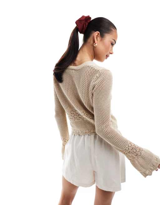 Brave Soul - Gilet en maille avec col V et poignets évasés - Taupe, 4 de 4