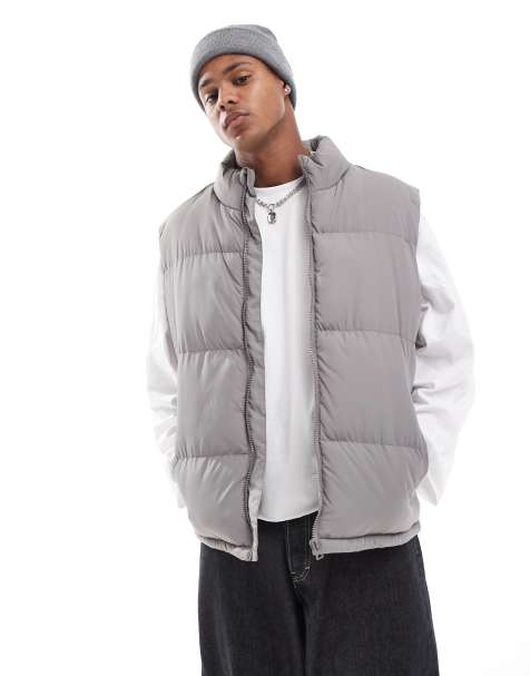 Brave Soul - Gilet grigio chiaro con collo a imbuto - view 1
