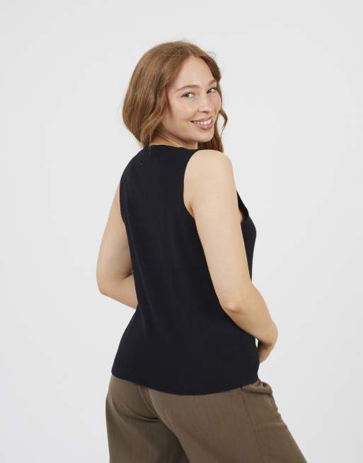 Brave Soul - Gilet nero in maglia con bottoni, 3 di 4