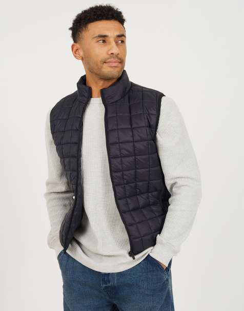 Brave Soul - Gilet trapuntato con imbottitura leggera a quadri nero - view 1