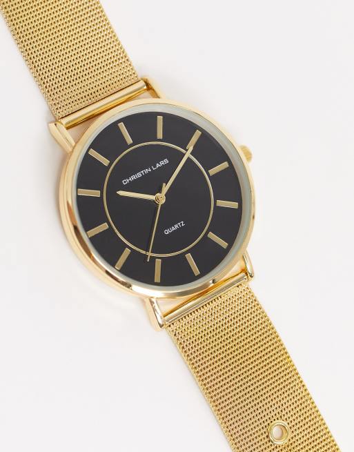 Brave Soul Goldene Uhr Mit Netzarmband Asos