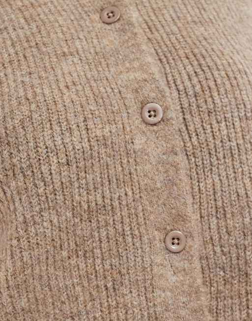 Brave Soul - Gråbrun patentstrikket cardigan, 4 af 4