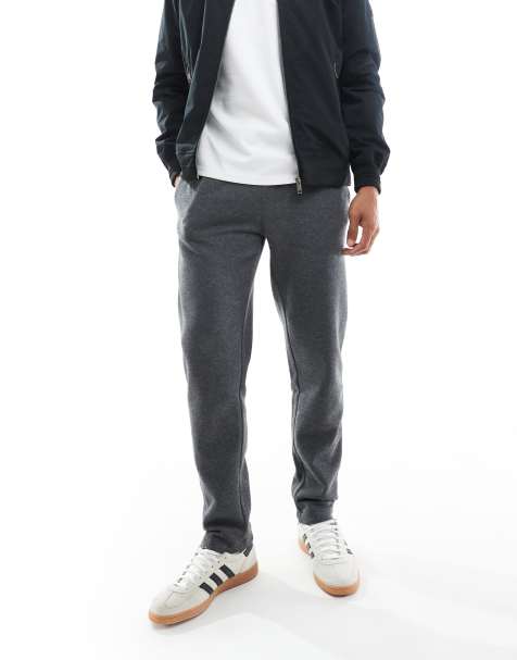 Brave Soul straight leg joggers with drawcord waist in charcoal grey