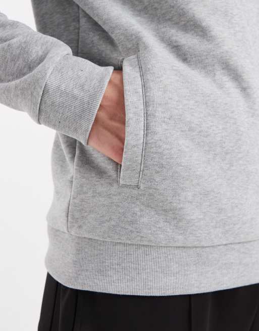 Brave Soul – Gråmelerad sweatshirt med kvartslång dragkedja och ståkrage, 5 av 5
