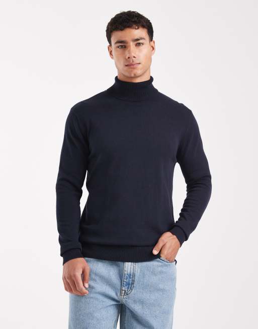 Brave Soul – Granatowy sweter z golfem
