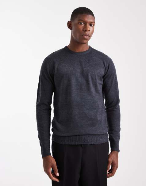 Brave Soul crew neck knitted jumper in navy
