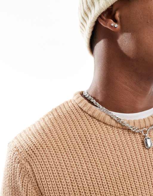 Brave Soul – Grober Fischerstrickpullover in Beige, 4 von 4