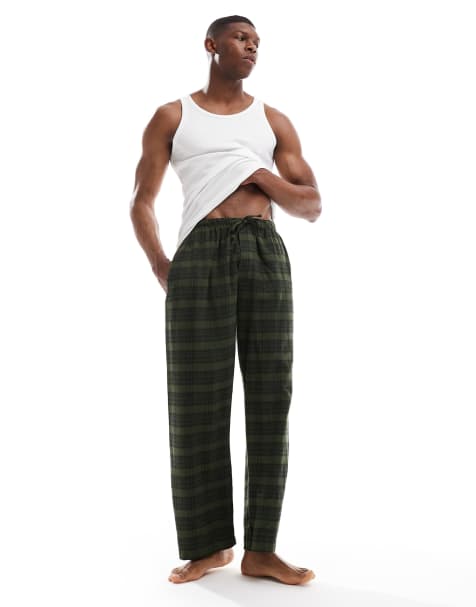 Brave Soul – Grönrutiga, mysiga pyjamasbyxor - view 1