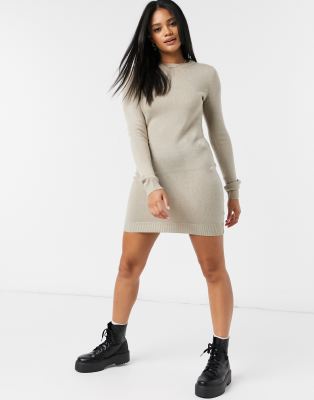 beige jumper dress