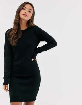 plain black jumper dress