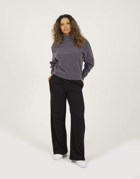 Brave Soul Half zip polar fleece sweatshirt in charcoal