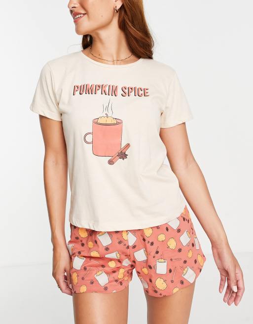 Brave Soul – Halloween – Roströd pyjamas med pumpkin spice-mönster , 2 av 4