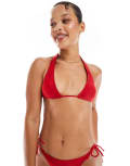 [Brave Soul] Brave Soul halter neck bikini top in cherry red S 19-1757 TPG CHERRY