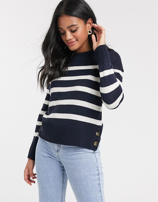 Brave Soul harlow jumper in stripe with button detail