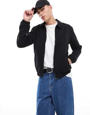 Brave Soul Brave Soul harrington jacket with elasticated hem in black
