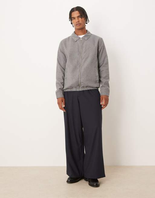 Brave Soul Harrington style zip through jacket in grey, 2 of 5