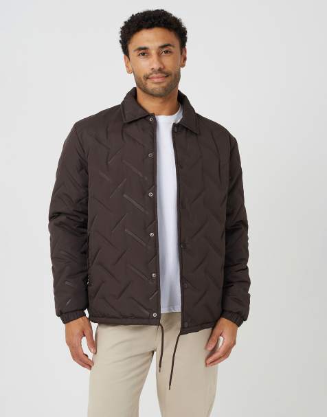 Brave Soul Heat seal padded coach style jacket in brown - view 1