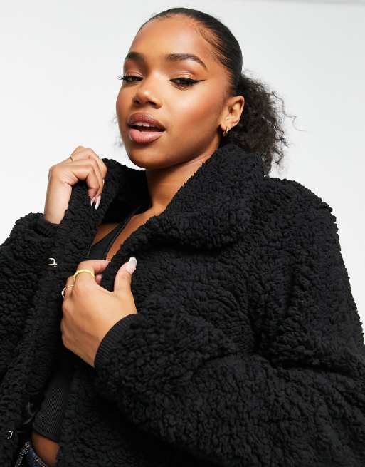 Black teddy hot sale fur jacket