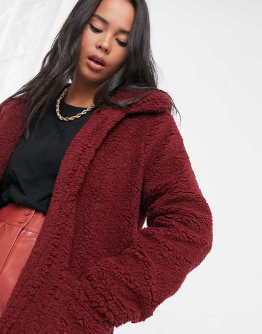 Burgundy hot sale teddy jacket