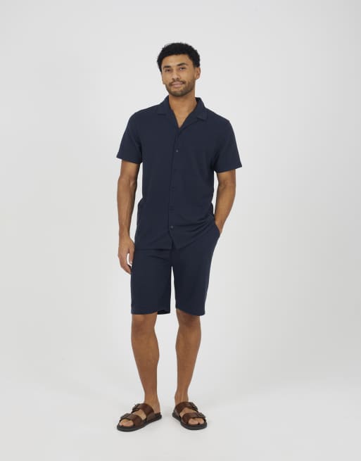 Brave Soul – Hemd in Marineblau mit Reverskragen, 3 von 4