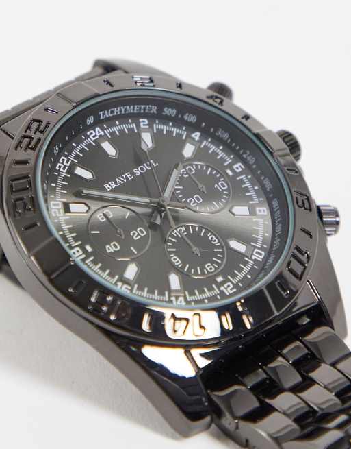 Brave Soul - Herenhorloge met zwarte wijzerplaat